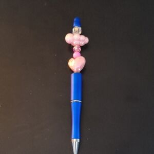Blue and Pink Beaded Pen